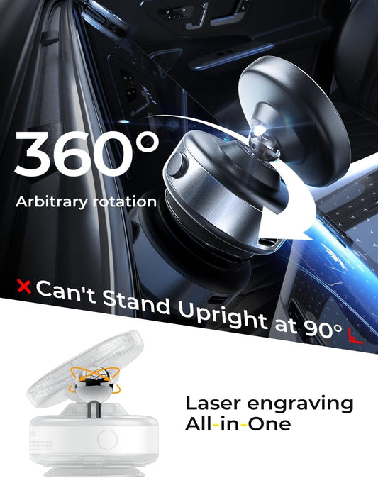 LISEN Suction Phone Mount, Content Creator Vlogging Portable Super Stable Electric Vacuum Magnetic Phone Holder, 360 Adjustable Travel Multi-Scene TikTok for iPhone 17 Pro Max Air 16e 16 15 14 13