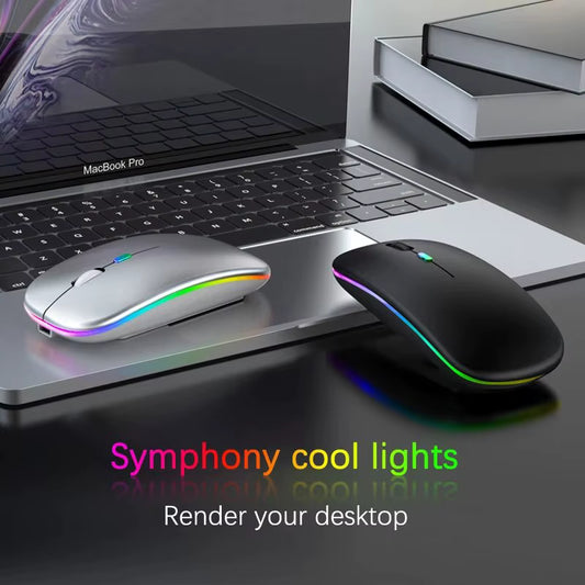 Wireless Mouse RGB Rechargeable Bluetooth Mice Wireless
