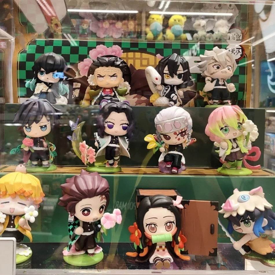 Demon Slayer Tanjiro Kamado Nezuko anime cartoon figure blind box creative personalized statue model ornament surprise gift box