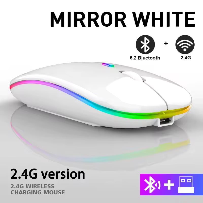 Wireless Mouse RGB Rechargeable Bluetooth Mice Wireless