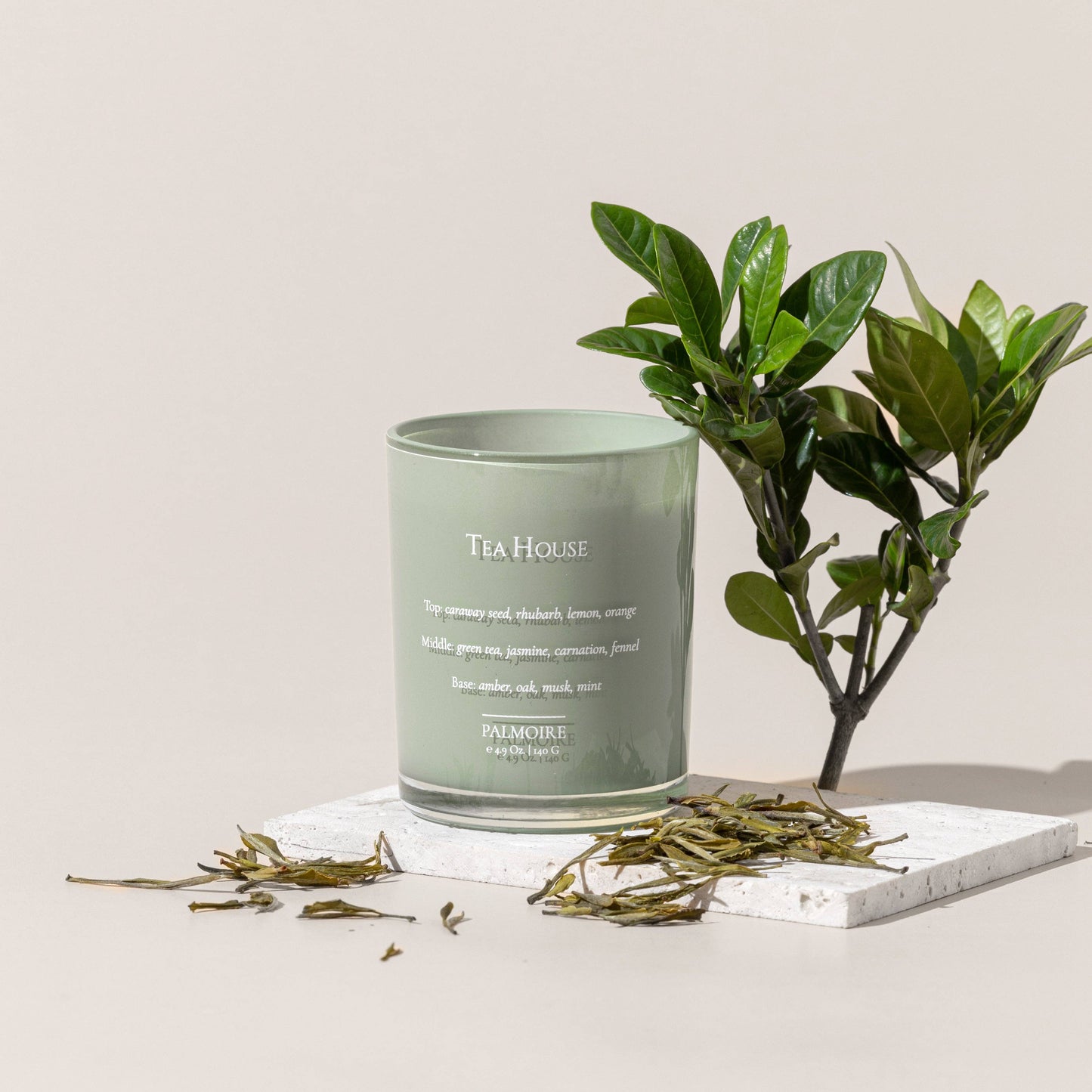 Tea House Soy Wax Candle [tea/jasmine/lemon]: Standard 4.9 oz/ 140 g