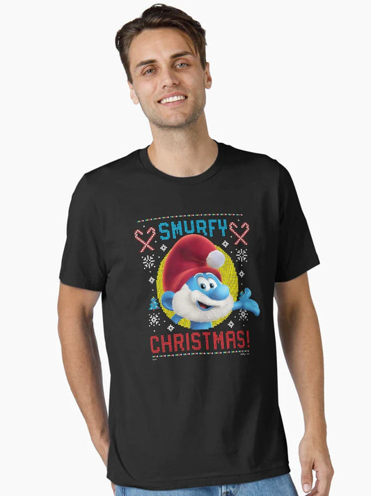 The Smurfs Papa Smurf Smurfy Christmas Ugly Sweater Logo