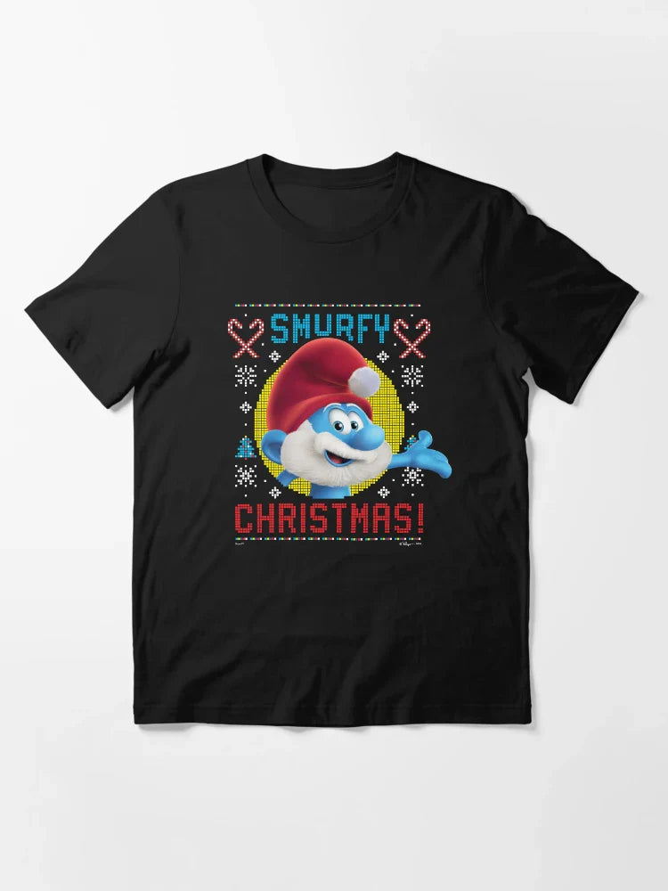 The Smurfs Papa Smurf Smurfy Christmas Ugly Sweater Logo